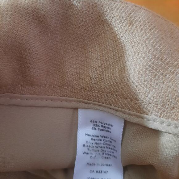 Talbots Womens Hampshire Beige Front Slant Pockets Zip Button Pants Size 22W - Picture 4 of 5